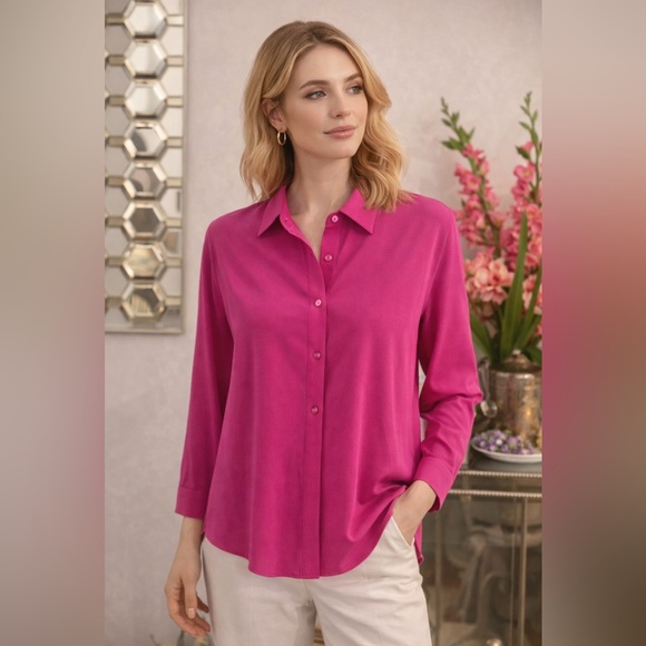 Amanda Uprichard silk fuchsia blouse size P